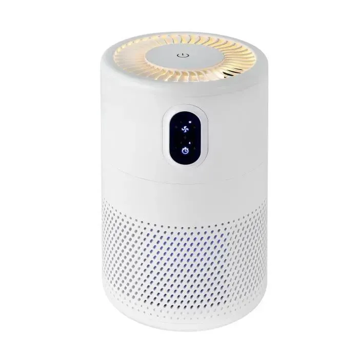 Purificateur dair portable TKG AP 1002 - Ecran tactile - Minuterie - Fonction dionisation - Distribution à 360° - 16 W - Blanc