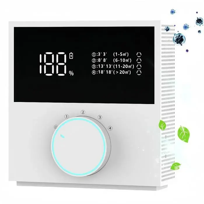 Purificateur dair pour petits espaces Réglage à 4 niveaux Batterie 2400 mAh Élimination de la fumée et des odeurs danimaux