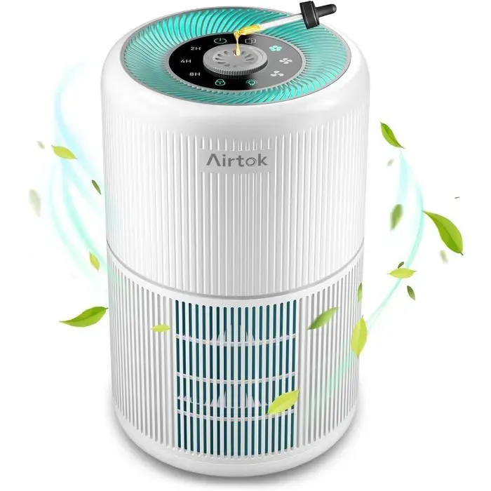 Purificateur dair - SUTEO - HEPA H13 - Éponge parfumée - 3 vitesses - Veilleuse silencieuse