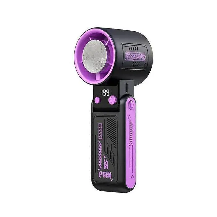 (Purple)Portable Handheld Fan with Ice Cooling Foldable Turbo Fan with Ice Cooler Powerful Mini Personal Hand Held Fan