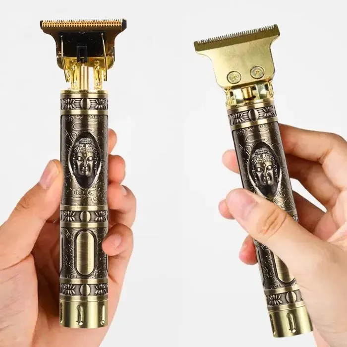 QINGQUE Tondeuse Cheveux Tondeuse Multiusages Tondeuse à Barbe Tondeuses à Tête Chauve Kit Tête de Bouddha Or