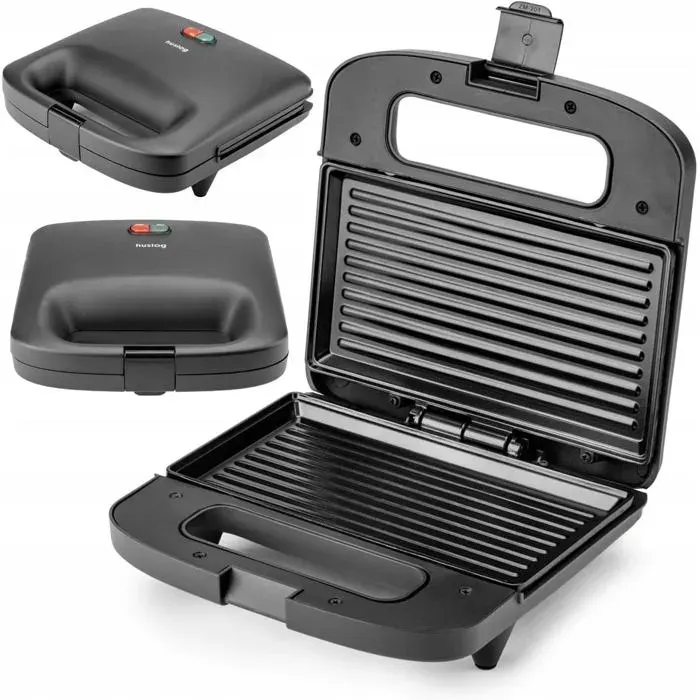 Quickbite Grille-Pain Appareil À Croque Monsieur Anti-Adhérent 1000W Panini Noir[PE683]