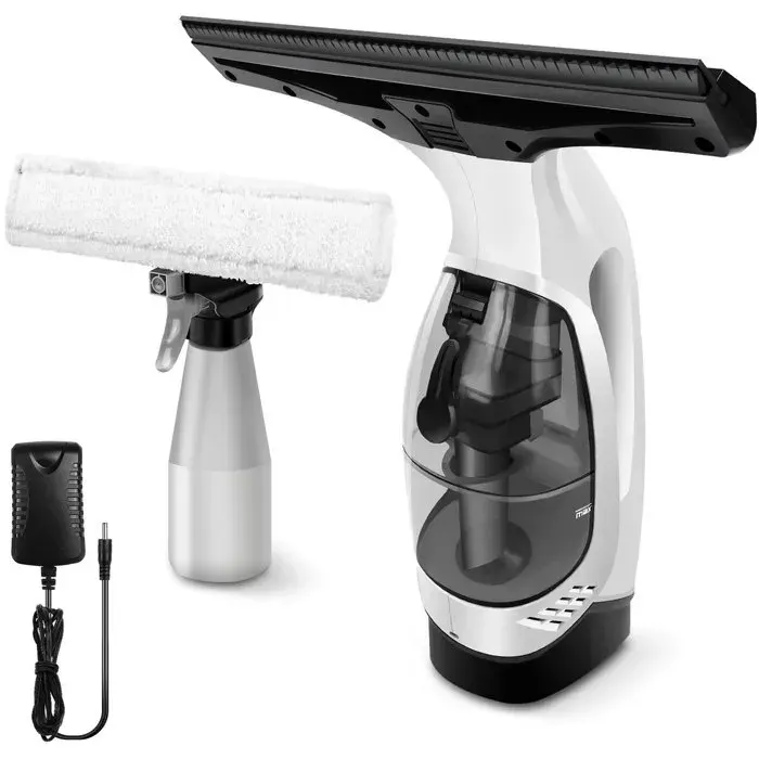 Raclette à vitres-Nettoyeur de vitres-Essuie-vitres-Lave-vitres-Aspirateur à vitres sans fil-Réservoir deau flacon pulvérisateur