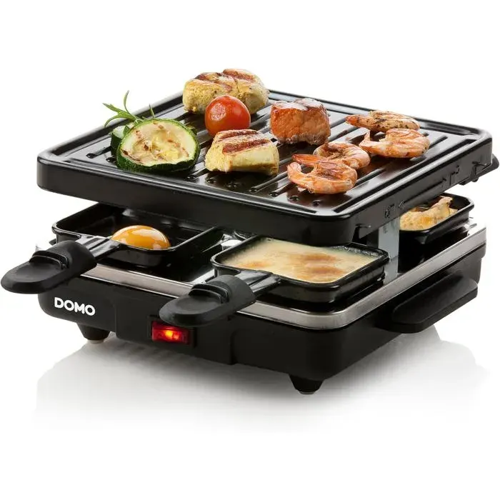 Raclette-Gril Just Us - Appareil A Raclette Pour 4 Personnes - 600 W- Poêlons Antiadhésifs Sans Pfas - Chauffe Rapide Et N[PE94]