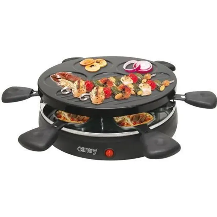 Raclette/grill - CAMRY - CR 6606 - 1200 Watt - Noir - 6 personnes