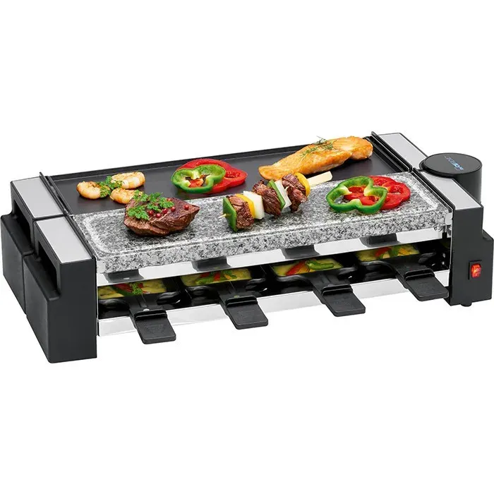 Raclette/grill - Clatronic - RG 3678 - 8 personnes - 1200 Watt - Anti-adhésif