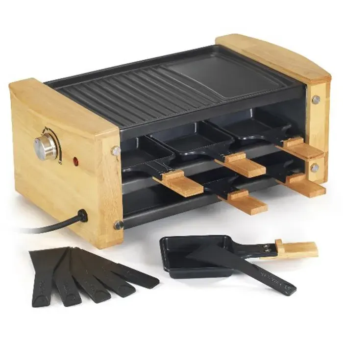 Raclette/grill - KITCHEN CHEF - 6 Personnes - 900W - Finition Bois