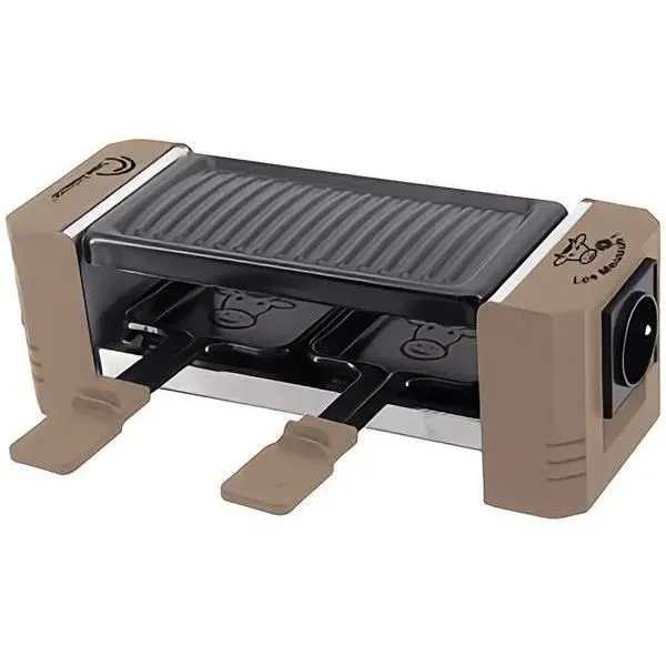 Raclette - grill - LITTLE BALANCE - 2 personnes - 320 W - Happy connect Meuuuh - Connectable en série - Muscade