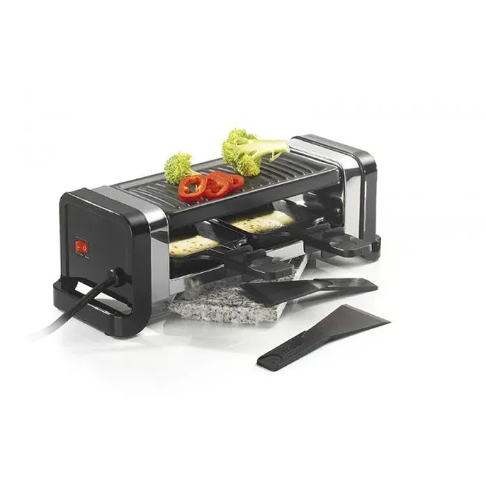Raclette / pierre /gril Duo noir - KITCHEN CHEF - GR202-350N - 350W - antiadhésive - 2 personnes