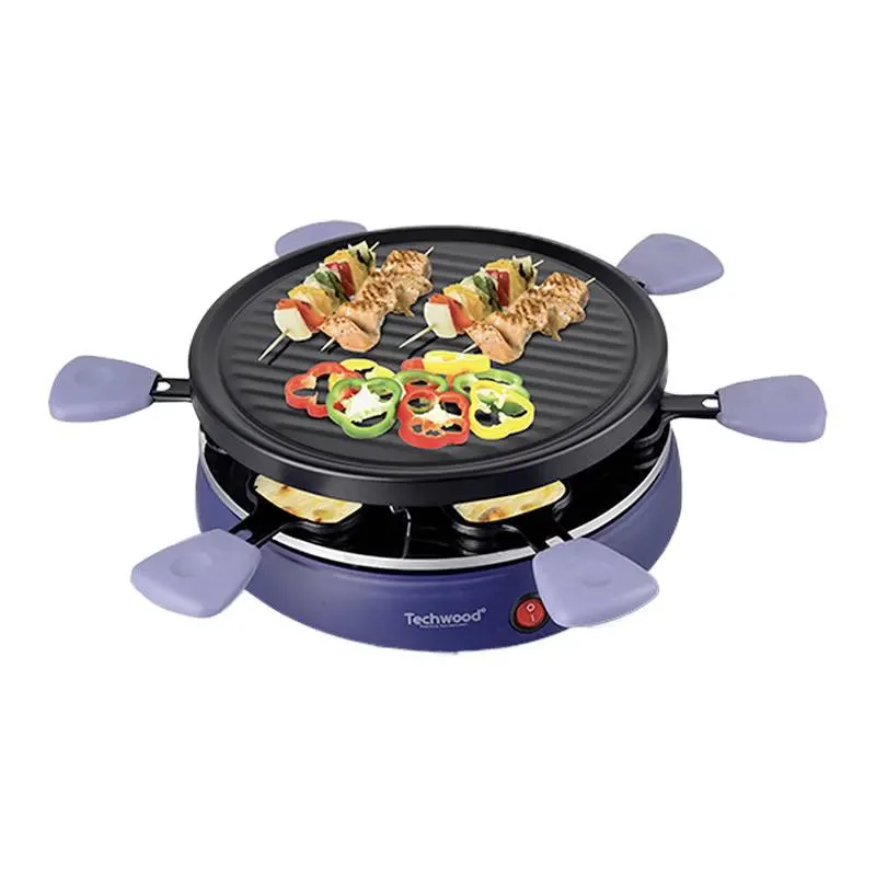 Raclette Techwood 6 Personnes - Poelons Avec Manche Violet — coloris Noir