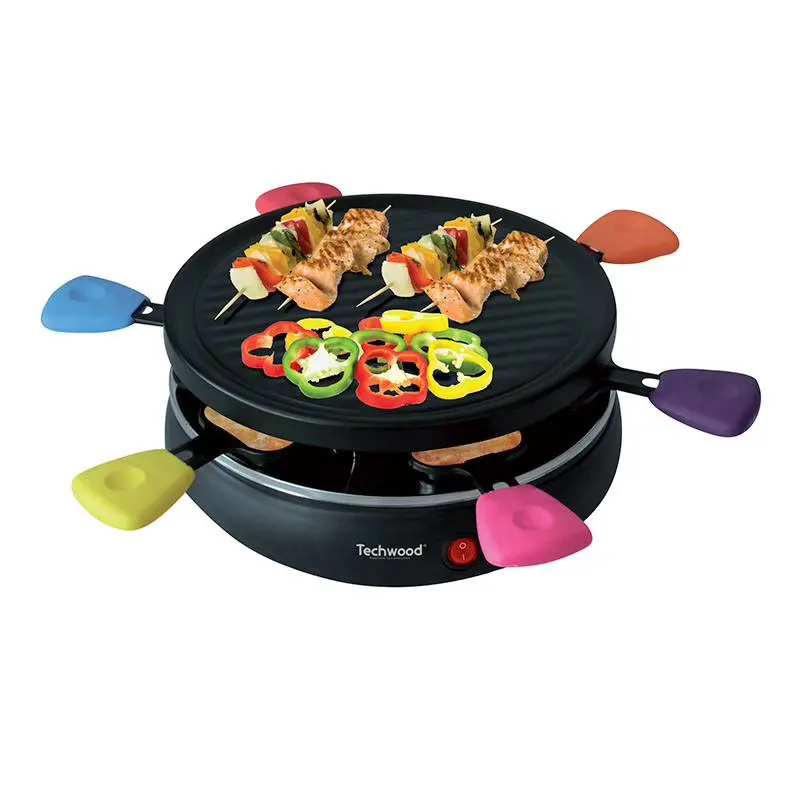 Raclette Techwood 6 Personnes- Poelons Avec Manches Colore — coloris Noir