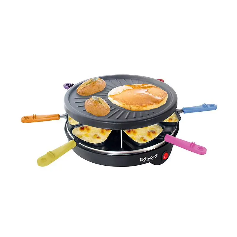 Raclette Techwood 6 Personnes - Poelons Avec Manches Colore — coloris Noir