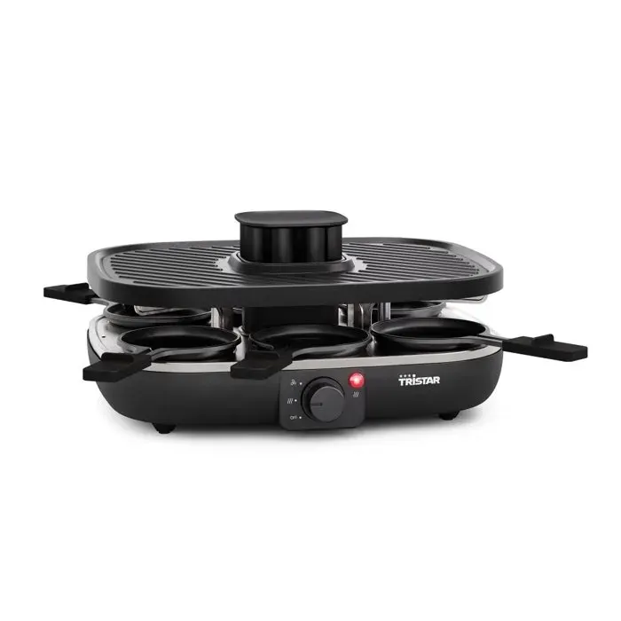 Raclette - TRISTAR - RA-2760 - Filtration dair intégrée - 3-en-1 (grill plancha four) - 6 personnes