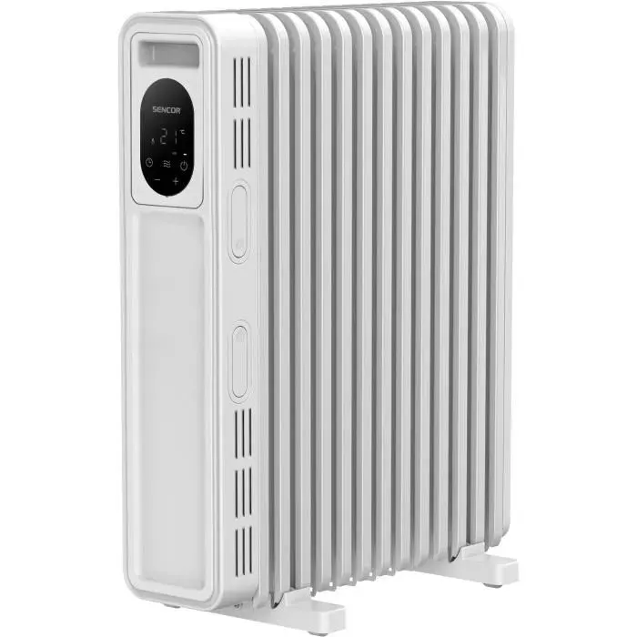 Radiateur électrique bain d’huile - SENCOR - SOH 6213WH - 2500 W - Panneau de commande numérique - Blanc