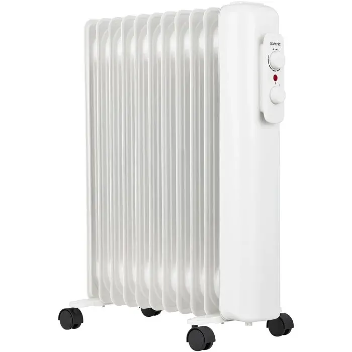 Radiateur électrique bain dhuile - 2500 W - OCEANIC - OCEABH2500W3 - Mobile - Blanc