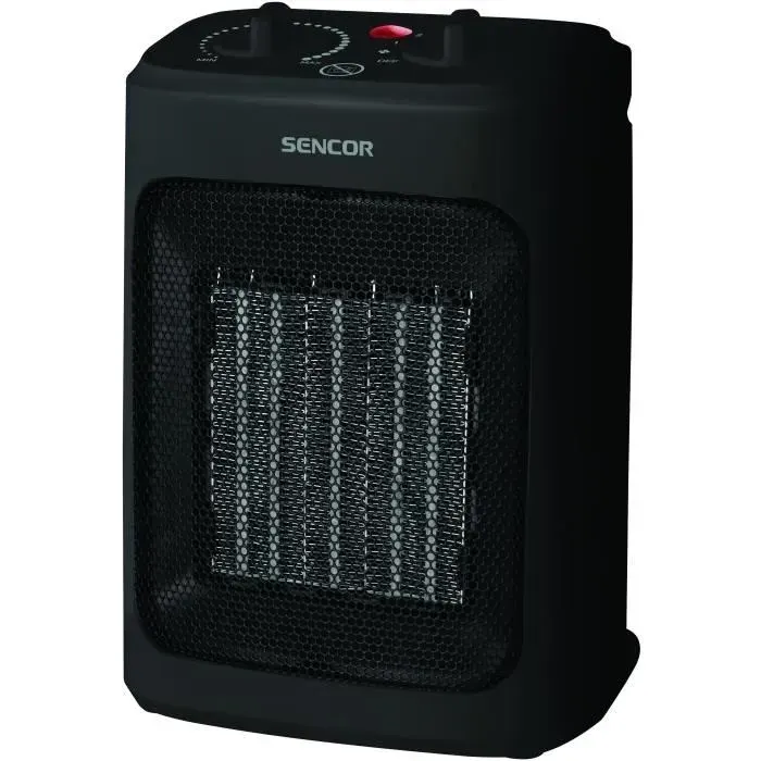Radiateur en céramique - SENCOR - SFH 7601BK - Jusquà 2000 W - 3 niveaux de chauffage - 10 / 15 m² - 60 dB - Noir