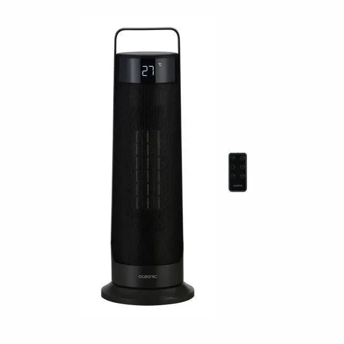 Radiateur soufflant oscillant - Céramique - OCEANIC - 2000 W - Télécommande - Noir