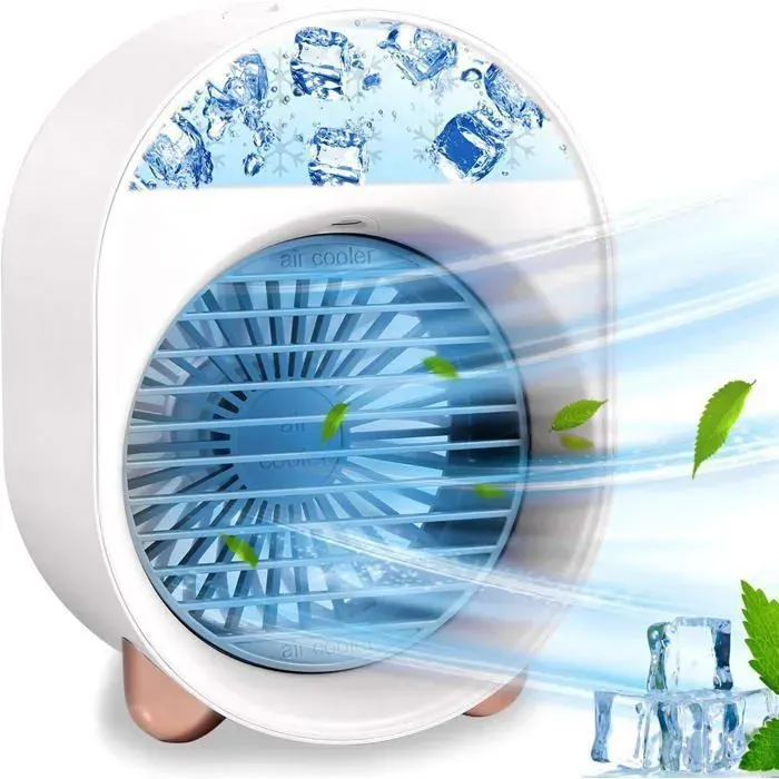Rafraîchisseur d’air portable - Mini ventilateur refroidissant personnel - Blanc