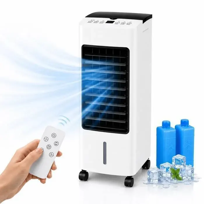 Rafraîchisseur dAir 3 en 1 - Humidificateur Purificateur - Silencieux Oscillation - Réservoir 4L - Télécommande