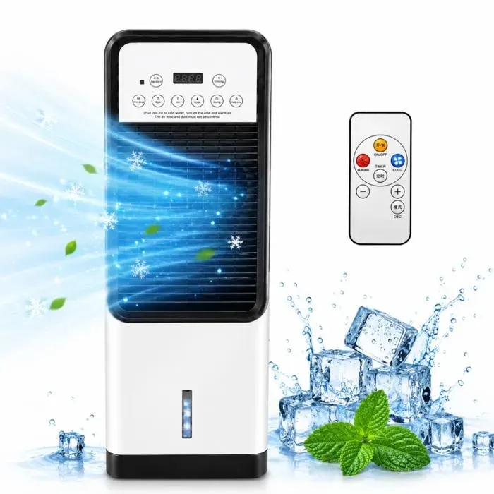 Rafraîchisseur dair 4-en-1 - SANS MARQUE - Portable - Télécommande - Chauffage 1800 W - Humidificateur/Purificateur