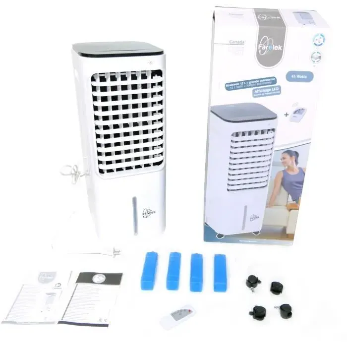 Rafraichisseur dair - FARELEK - 112201 - 3 vitesses - 75 h - 12 L - Blanc
