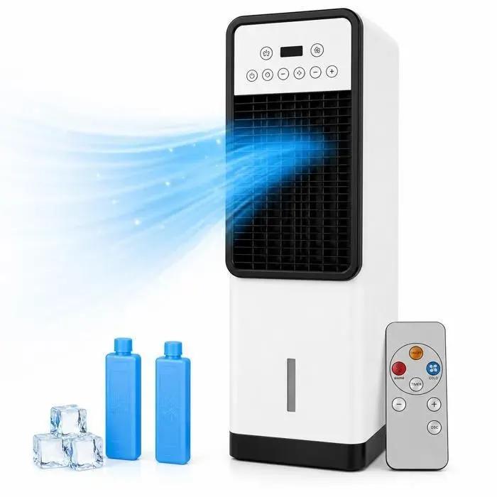 Rafraîchisseur dAir Portable 2 en 1 - Froid et Chaud - Réservoir 2L - Humidificateur - Télécommande