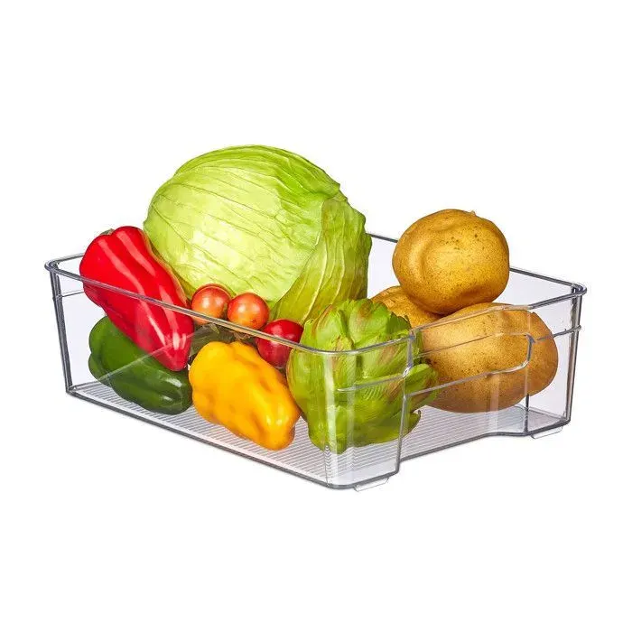 Rangement frigo lot de 3 organisateur cuisine aliments HLP 9 x 215 x 32 cm boîte avec poignées bac transparent