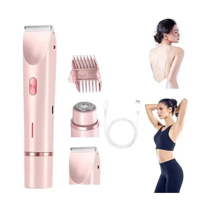 Rasoir 3-en 1 pour femme Utilisation sur peau sèche ou humide Étanche IPX7 Rasoir électrique Épilateur Tondeuse maillot