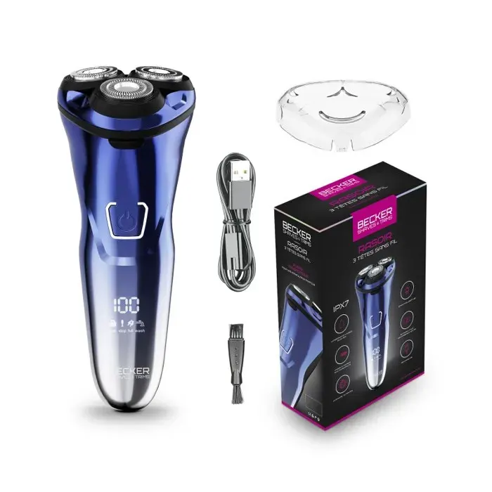 Rasoir à 3 Têtes Sans Fil Avec Lames Inox Shave Y Becker