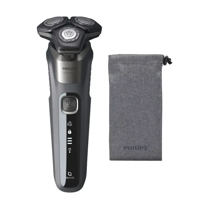 Rasoir à barbe sans fil PHILIPS S5587/10 Shaver series 5000 de couleur gris cendré avec lames SteelPrecision capteur dadaptateur