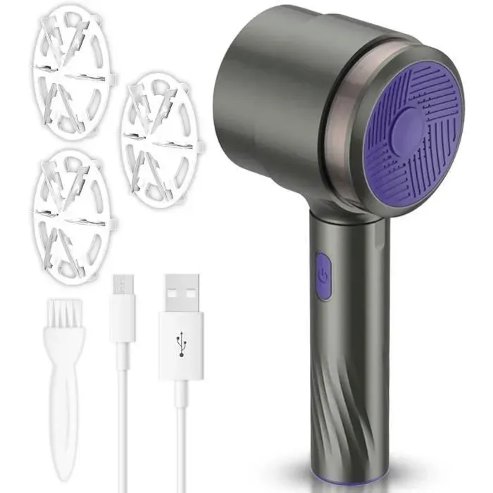 Rasoir Anti-Bouloche Électrique - Portable avec 3 Lames Rechange - Violet