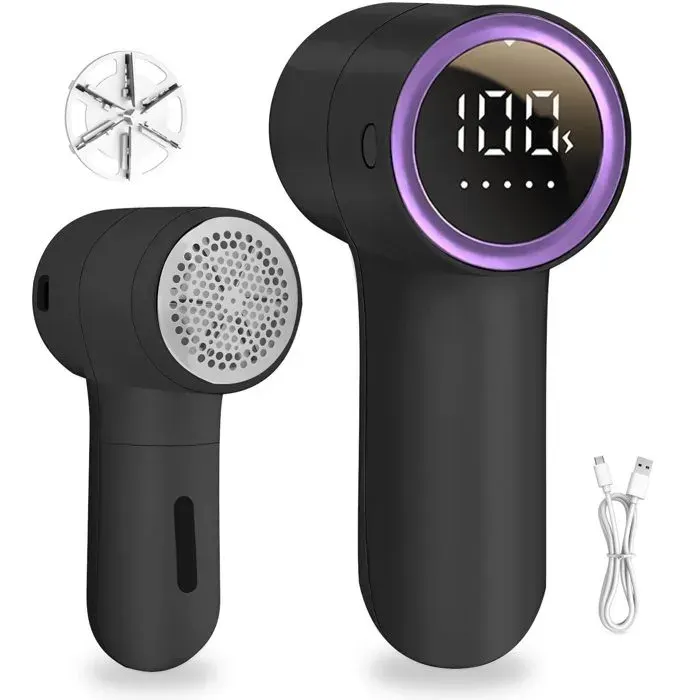 Rasoir anti-peluches - AUCUNELY - Électrique - Rechargeable - 5 vitesses - Affichage LED