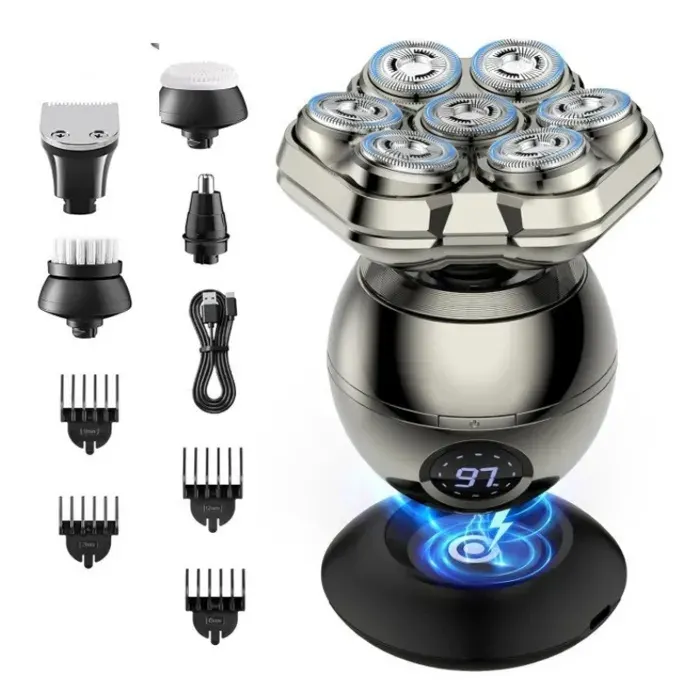 Rasoir chauve pour hommes - Tondeuse 7 en 1 - Chargement magnétique - Conception étanche et lavable RASOIR ELECTRIQUE