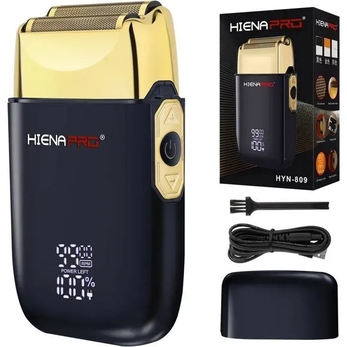 Rasoir De Voyage Pour Homme - Rasoir Électrique Amovible Et Lavable - Affichage Led Usb - Noir Doré[J258] Noir
