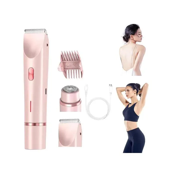 Rasoir électrique 2 en 1 - AUTREMENT - Rose - Étanche - Rechargeable - Utilisation humide et sèche