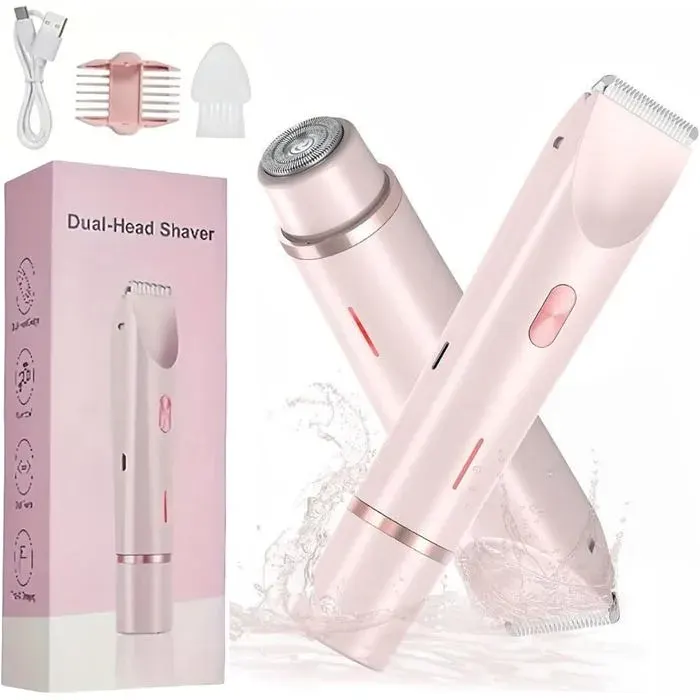 Rasoir électrique 2 en 1 pour femme et tondeuse maillot - Sans fil utilisable sur peau sèche ou humide rechargeable et étanche px