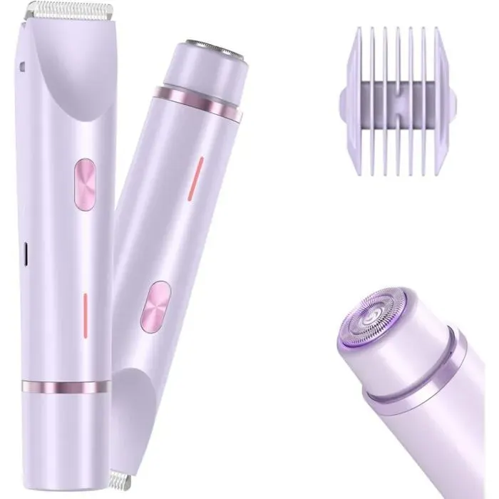 Rasoir électrique 2 en 1 pour femme Rasoir Electrique Femme Rechargeable Rasoir Electrique Femme pour corps (Violet)
