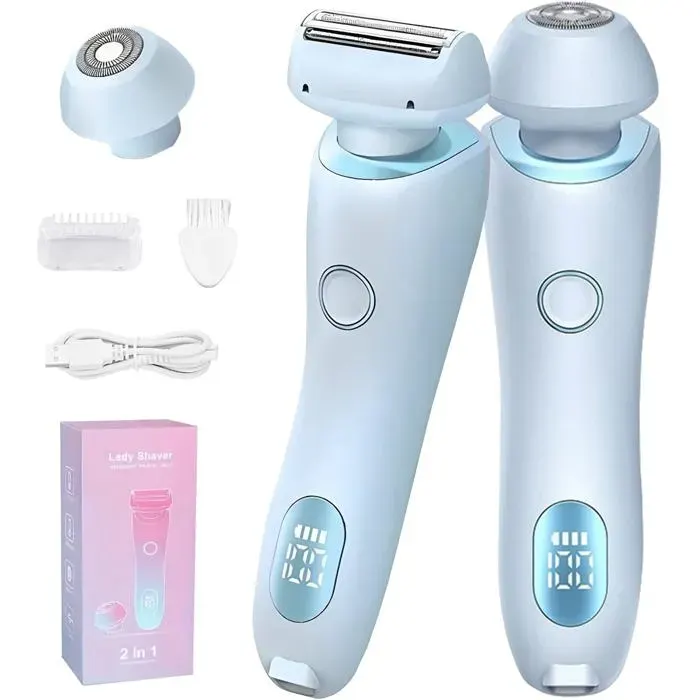 Rasoir électrique 2-en-1 pour femmes rasoir électrique rechargeable pour femmespermettant de raser le visageles mains et le corps
