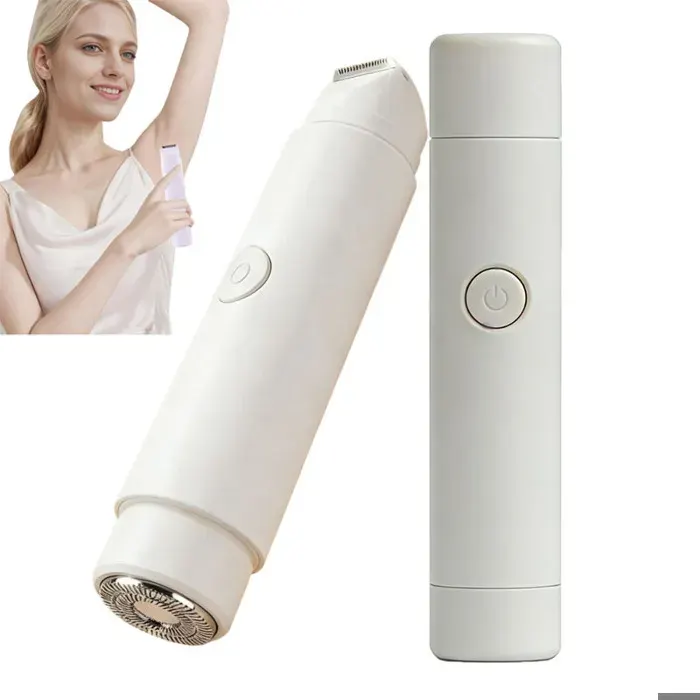 Rasoir électrique 2 en 1 pour femmes - rasoir étanche - épilation du visage des aisselles du maillot et des jambes - Blanc