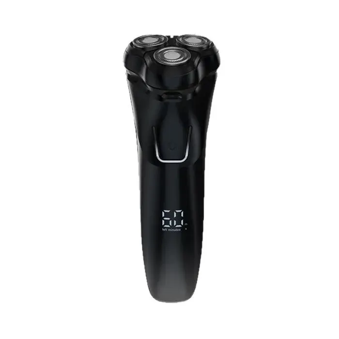Rasoir électrique 3 têtes flottantes écran LED étanche charge rapide USB 60 jours dautonomie rasage humide/secusage quotidien