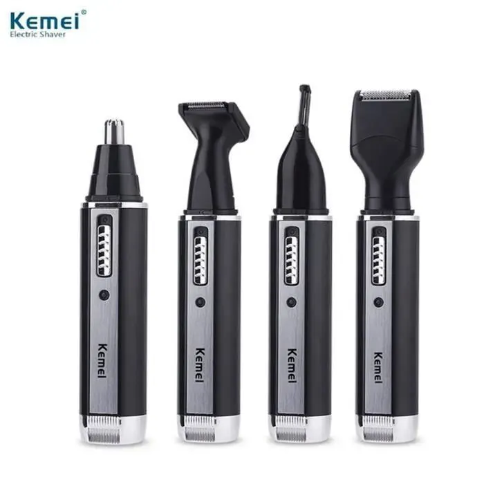 Rasoir Électrique 4 en 1 - KEMEI - Rechargeable - Tondeuse Nez Oreilles Sourcils