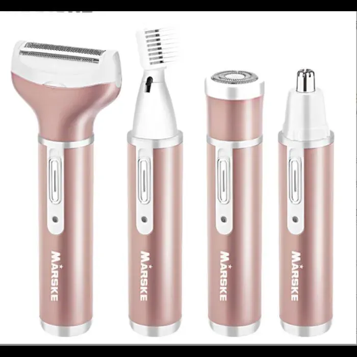 Rasoir électrique 4 en 1 pour femme rechargeable et étanche indolore pour le corps le nez la barbe le maillot les sourcils