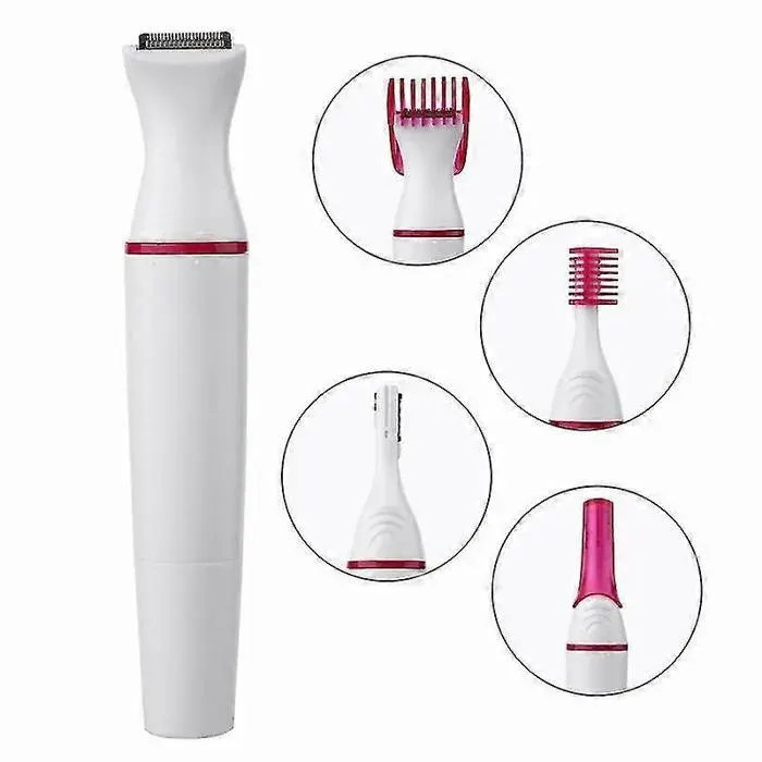 Rasoir électrique 5 en 1 pour femmes : rasage des poils des bras des jambes et du visage tondeuse et épilateur.