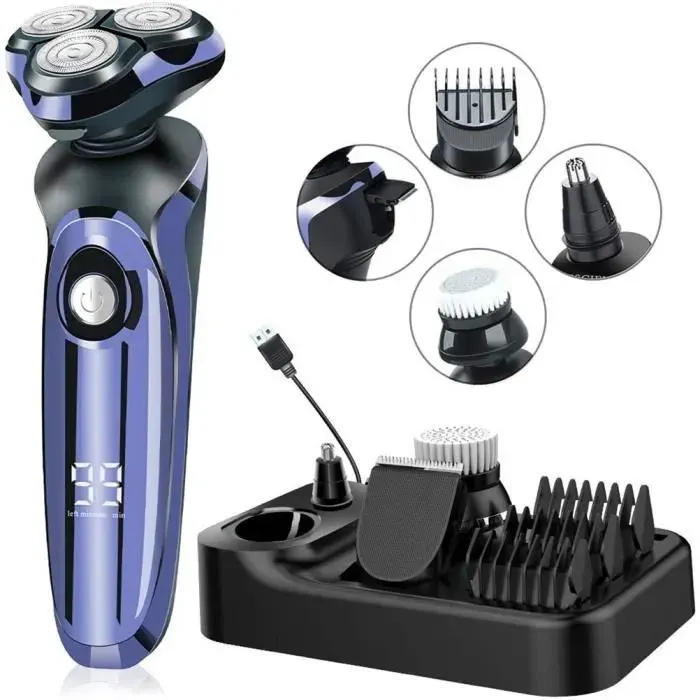 Rasoir électrique 5 en 1 ZGEER - Tête flottante 4D & 3 lames flexibles - Utilisation humide et sèche
