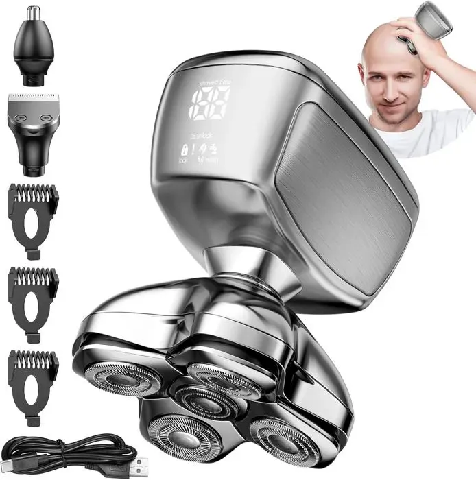 Rasoir Électrique 5D - Kensen - Tondeuse Cheveux Homme - Étanche - Autonomie 120 min - Charge USB-C