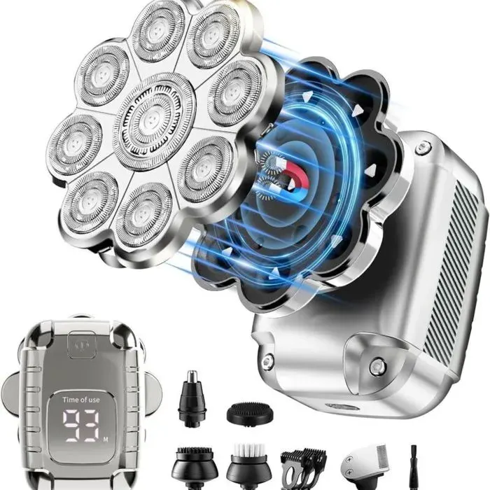 Rasoir électrique 9D - Virex® - Écran LED intelligent - Étanche IPX7 - Rechargeable - Autonomie 90 min