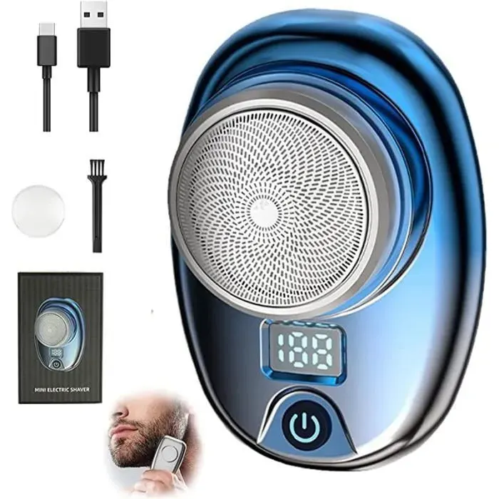 Rasoir électrique - AMOUNE - Mini rasoir portable - Rechargeable par USB - Étanche - Unisexe