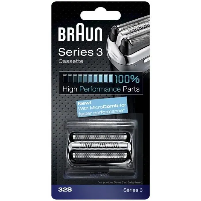 Rasoir électrique - BRAUN - 32S - Tête lavable - Batterie rechargeable - Utilisation à sec
