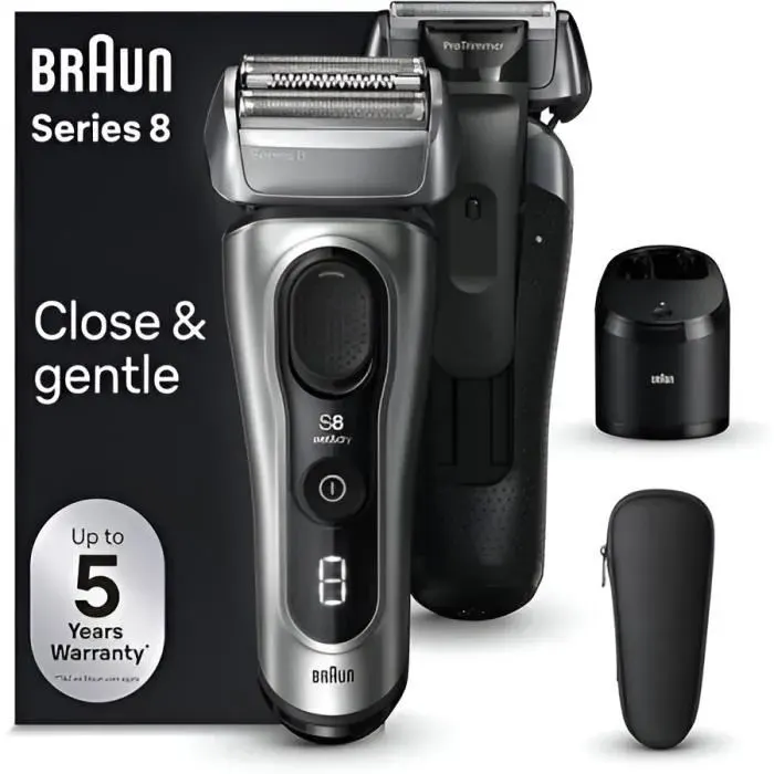 Rasoir électrique - Braun - Series 8 8567cc - ProTrimmer - 4 éléments soniques - Tête lavable