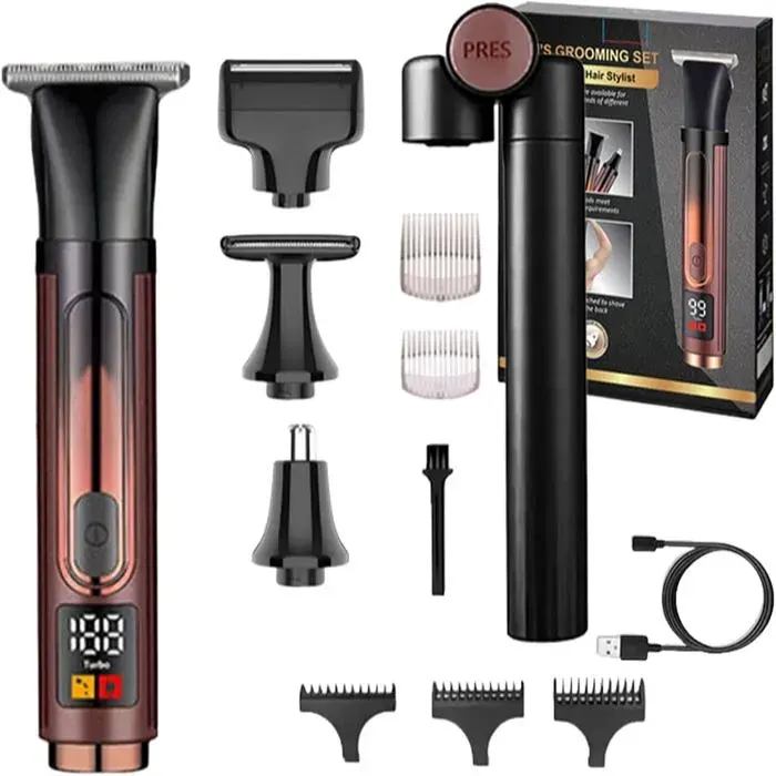 rasoir électrique dos homme - 4 en 1 - poignée extensible - pivot 180° - utilisation humide et sèche - sans fil